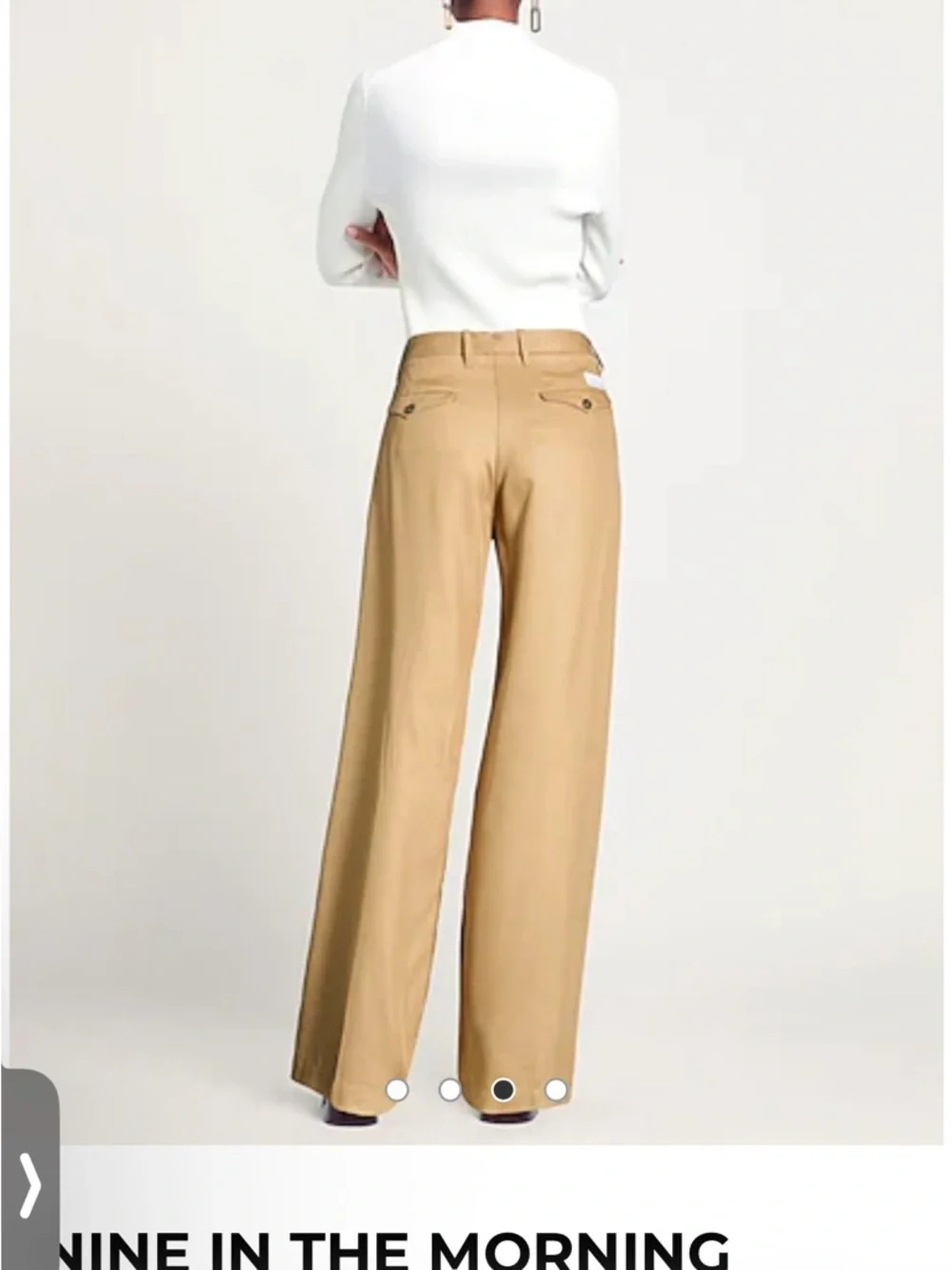 Nine In The Morning Wool Wide Leg Trousers. - Picture 3 of 10